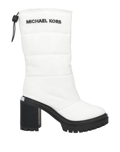 Michael Michael Kors Woman Boot White Size 8 Textile Fibers, Leather