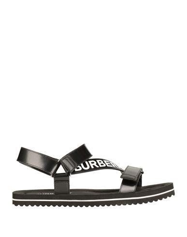 Burberry Man Sandals Black Size 13 Soft Leather