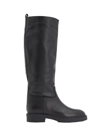 8 By Yoox Leather Almond-toe High Boot Woman Boot Black Size 11 Calfskin