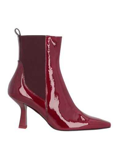 Zinda Woman Ankle Boots Burgundy Size 8 Soft Leather In Red