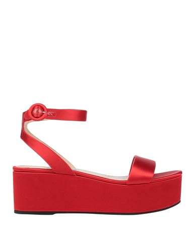 Prada Woman Sandals Red Size 9 Textile Fibers