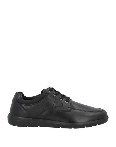 Geox Man Lace-up Shoes Black Size 7 Soft Leather, Textile Fibers