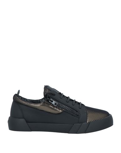 GIUSEPPE ZANOTTI GIUSEPPE ZANOTTI MAN SNEAKERS BLACK SIZE 6 SOFT LEATHER, TEXTILE FIBERS