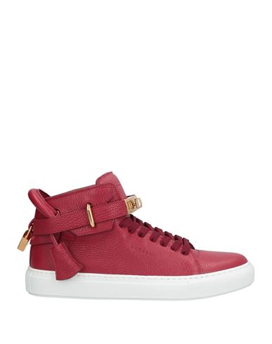 Buscemi Man Sneakers Burgundy Size 9 Soft Leather In Red