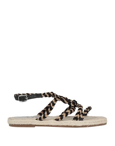 Manebi Manebí Woman Espadrilles Black Size 7 Textile Fibers, Leather In Black