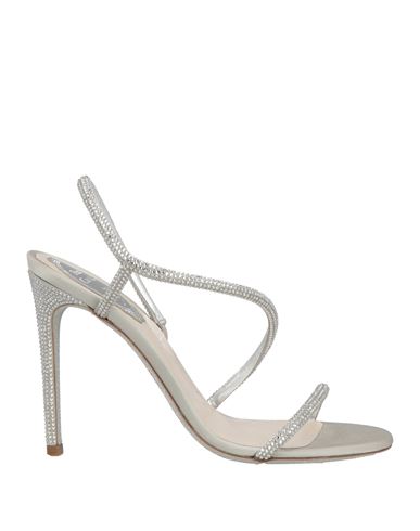 René Caovilla Rene' Caovilla Woman Sandals Silver Size 8 Textile Fibers In Silver