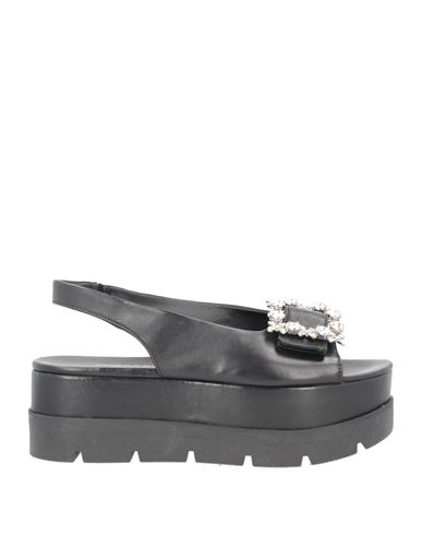 Tosca Blu Woman Sandals Black Size 7 Soft Leather