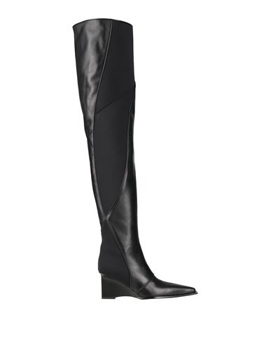 Trussardi Woman Boot Black Size 8 Soft Leather, Textile Fibers