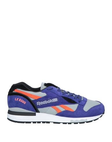 Reebok Man Sneakers Purple Size 8 Soft Leather, Textile Fibers