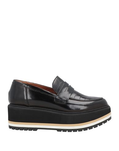 Lorenzo Mari Woman Loafers Black Size 9 Soft Leather