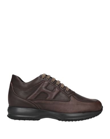 Hogan Man Sneakers Cocoa Size 8 Soft Leather In Brown