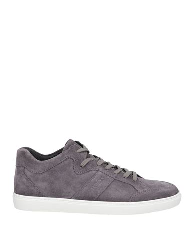 Shop Tod's Man Sneakers Lead Size 9 Soft Leather In Grey