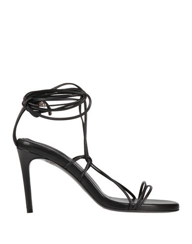 Luca Valentini Woman Sandals Black Size 9 Soft Leather