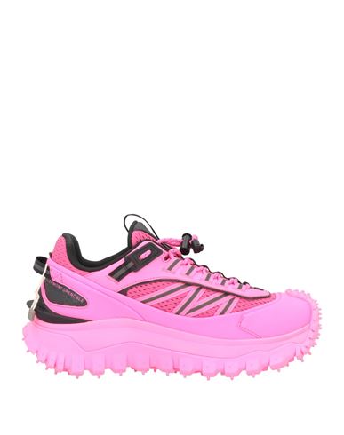 Moncler Woman Sneakers Fuchsia Size 8 Soft Leather, Textile Fibers In Pink