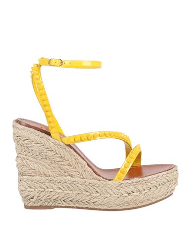 Christian Louboutin Woman Espadrilles Yellow Size 9 Textile Fibers