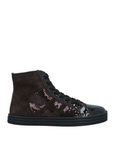 Hogan Woman Sneakers Dark Brown Size 6.5 Soft Leather