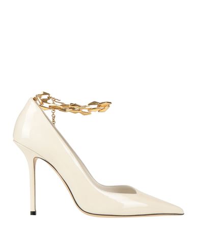 Shop Jimmy Choo Woman Pumps Cream Size 8 Soft Leather In White