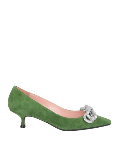 Anna F . Woman Pumps Green Size 7 Soft Leather