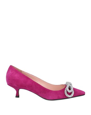 Anna F . Woman Pumps Fuchsia Size 7 Soft Leather In Pink