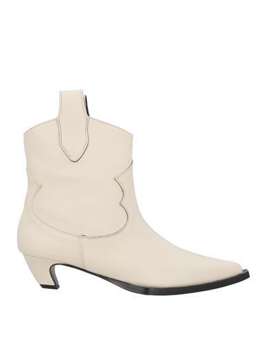 NCUB NCUB WOMAN ANKLE BOOTS IVORY SIZE 7 LEATHER 