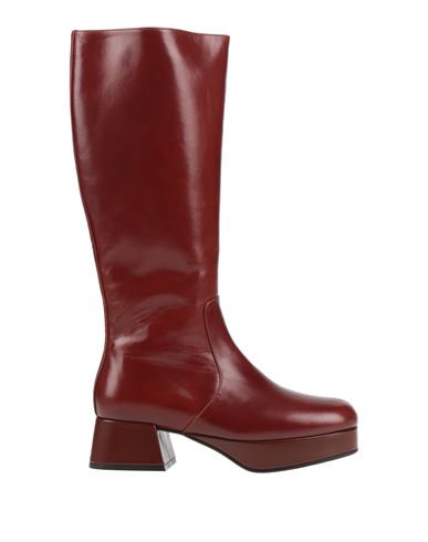 Jeffrey Campbell Woman Knee Boots Rust Size 8 Bovine Leather In Red