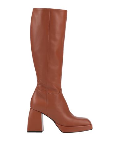 Suede . Woman Knee Boots Tan Size 10 Soft Leather In Brown