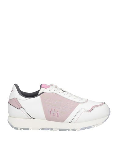 Emporio Armani Woman Sneakers Pastel Pink Size 6 Soft Leather, Textile Fibers