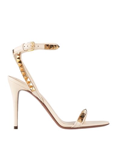 Valentino Garavani Woman Sandals Ivory Size 8 Soft Leather