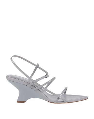 Gia Borghini Woman Sandals Grey Size 11 Soft Leather