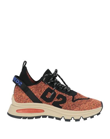 Dsquared2 Man Sneakers Orange Size 9 Textile Fibers