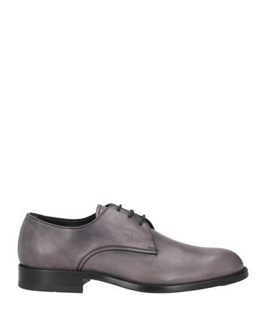 Tod's Man Lace-up Shoes Chocolate Brown Size 7.5 Soft Leather In Grey