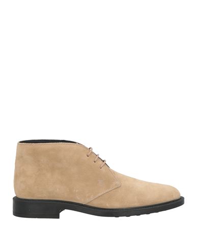 Tod's Man Ankle Boots Beige Size 9 Leather In Beige