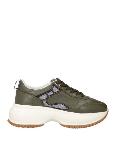Hogan Woman Sneakers Military Green Size 10 Soft Leather