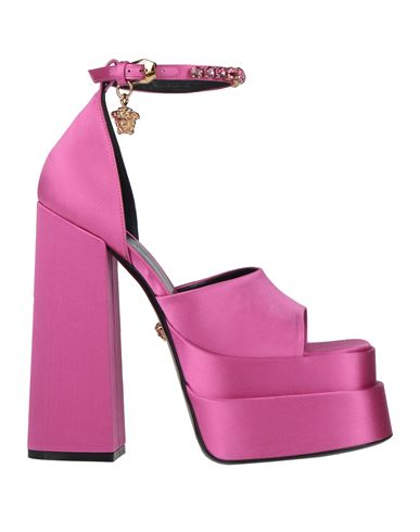 Versace Woman Sandals Pink Size 8 Textile Fibers