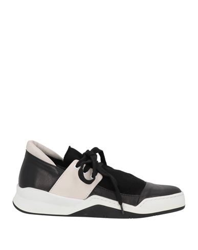 Ixos Woman Sneakers Black Size 7 Soft Leather, Textile Fibers