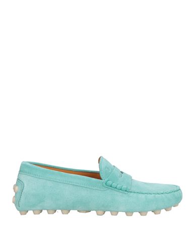 TOD'S TOD'S WOMAN LOAFERS TURQUOISE SIZE 8 LEATHER 