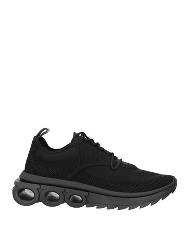 Ferragamo Man Sneakers Black Size 6.5 Soft Leather, Textile Fibers