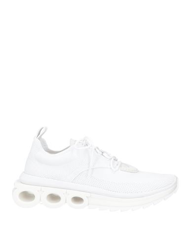 Ferragamo Man Sneakers White Size 8 Leather, Textile Fibers In White