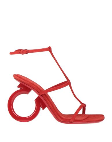 Ferragamo Woman Sandals Red Size 5.5 Soft Leather