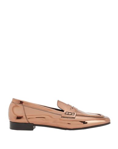 8 By Yoox Laminated Effect Penny Loafers Woman Loafers Bronze Size 8 Polyurethane, Polyester, Viscos In Yellow