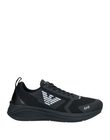 Ea7 Man Sneakers Black Size 9 Polyester, Thermoplastic Polyurethane