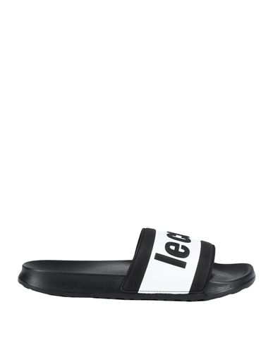Le Coq Sportif Slide Wording Man Sandals Black Size 11.5 Textile Fibers