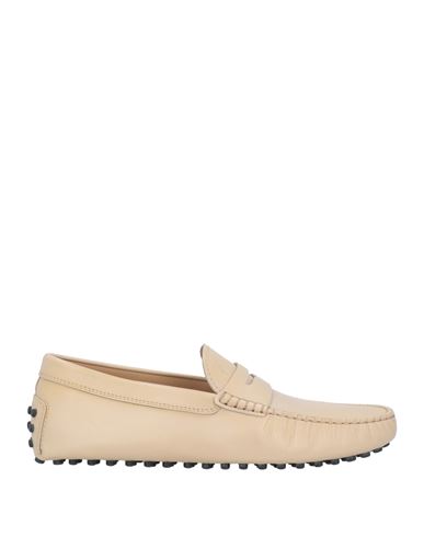 Tod's Man Loafers Beige Size 8.5 Soft Leather In Beige