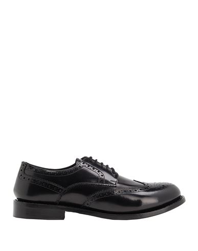 8 By Yoox Polished Leather Lace-up Man Lace-up Shoes Black Size 13 Calfskin