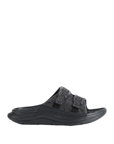Shop Hoka One One U Ora Luxe Man Sandals Black Size 9 Textile Fibers