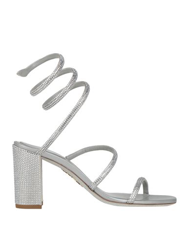 René Caovilla Rene' Caovilla Woman Sandals Silver Size 6.5 Soft Leather