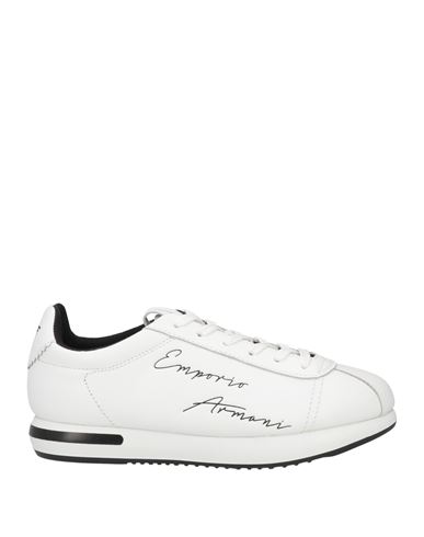Emporio Armani Woman Sneakers White Size 4.5 Bovine Leather