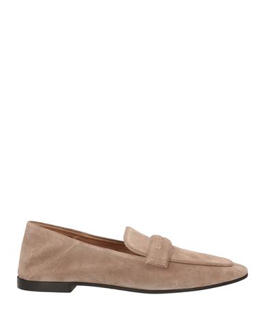 Shop Emporio Armani Woman Loafers Dove Grey Size 5.5 Calfskin
