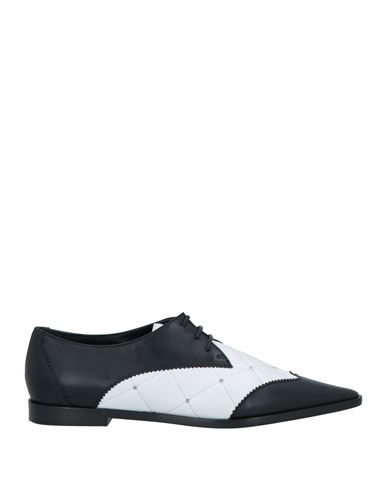 Emporio Armani Woman Lace-up Shoes Black Size 9.5 Soft Leather