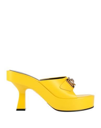 Shop Versace Woman Sandals Yellow Size 7.5 Soft Leather